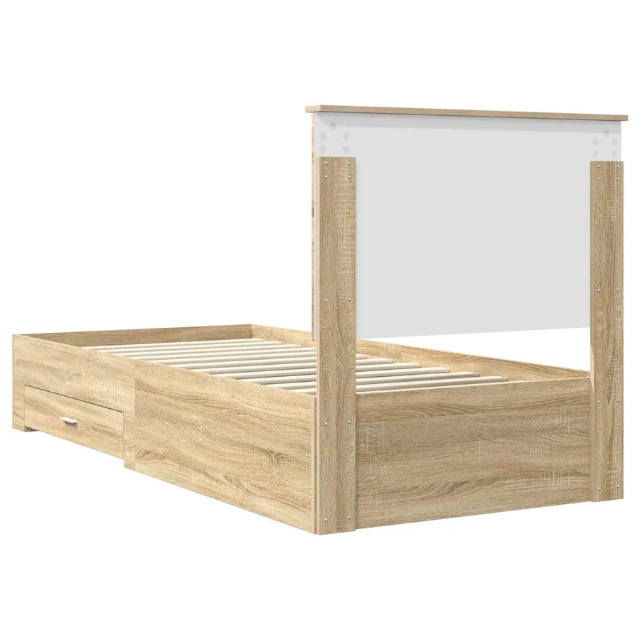 Cadre de lit Chêne Sonoma 90 x 200 cm Bois d'ingénierie - 9