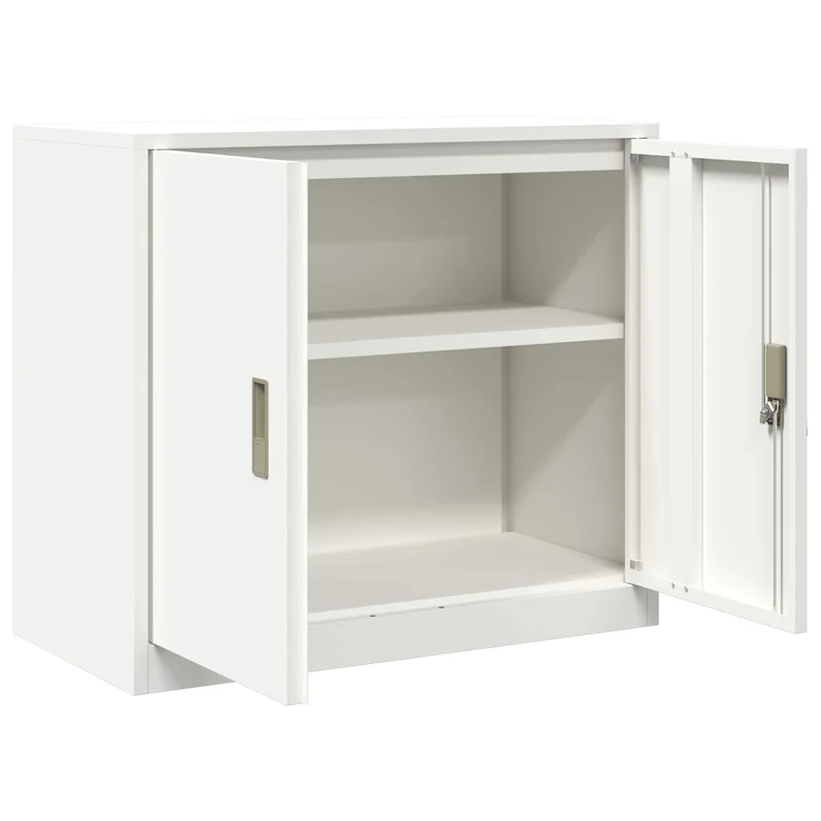 Armoire de rangement Blanc 80 x 40 x 70 cm Acier - 5