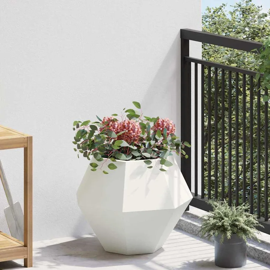 Jardinière 2 pc Blanc 50 x 50 x 40 cm Acier - 4