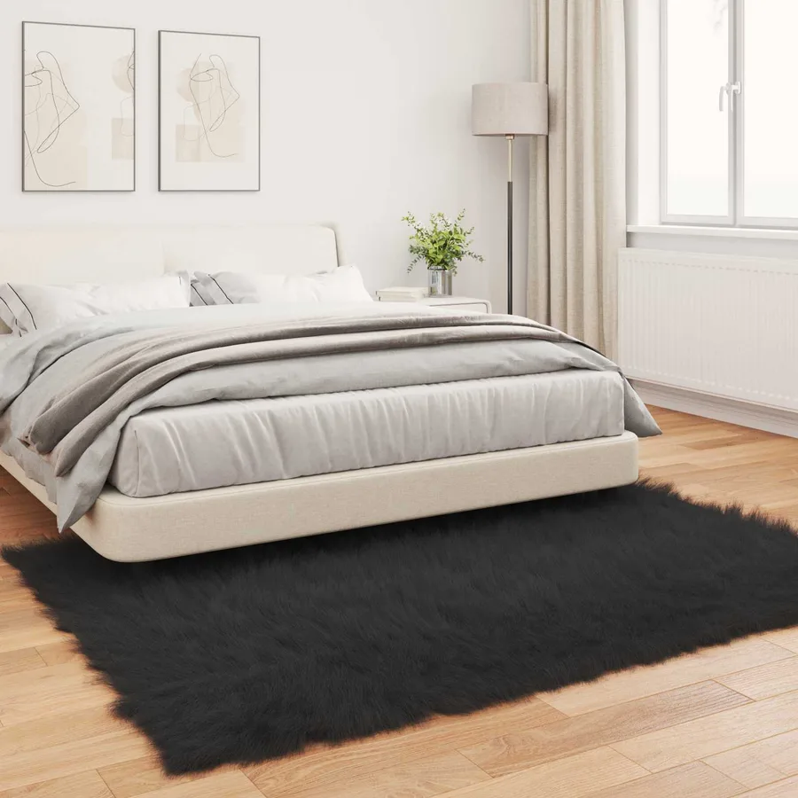 Tapis en fausse TAFALLA Noir 200 x 280 cm Polyester - 4
