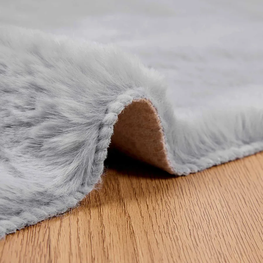 Tapis antidérapant en fausse de lapin OLITE Gris 80 x 200 cm - 5