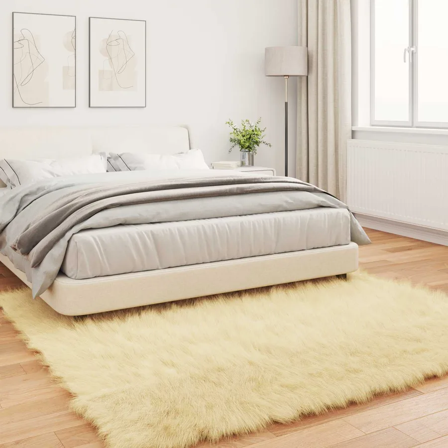 Tapis en fausse TAFALLA Crème 240 x 240 cm Polyester - 4