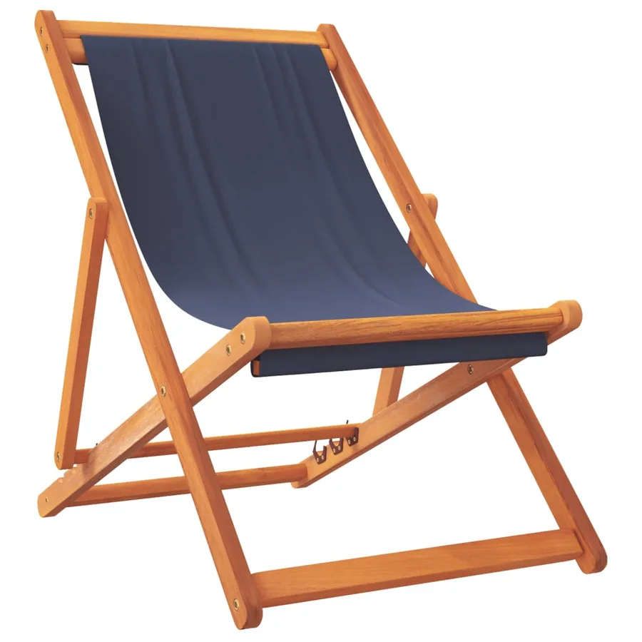 Chaises de plage pliables lot de 2 bleu tissu - 3