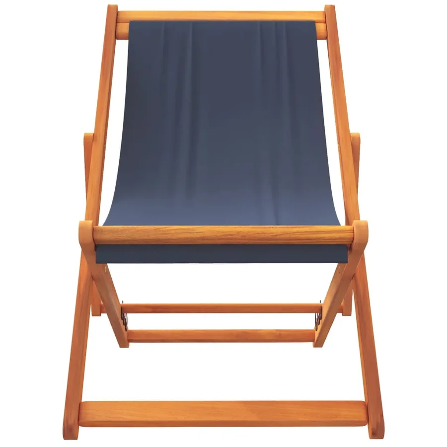 Chaises de plage pliables lot de 2 bleu tissu - 4