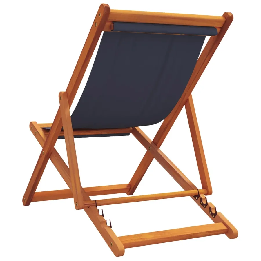 Chaises de plage pliables lot de 2 bleu tissu - 6