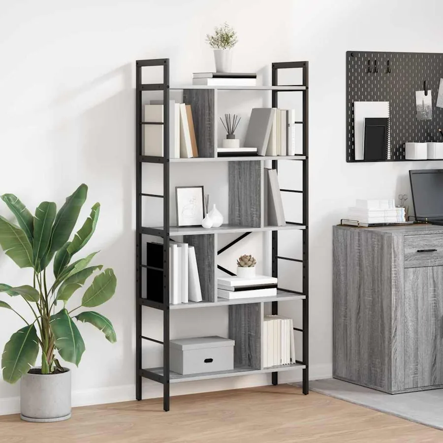 Étagère Gris Sonoma 75 x 30 x 156 cm Bois d'ingénierie