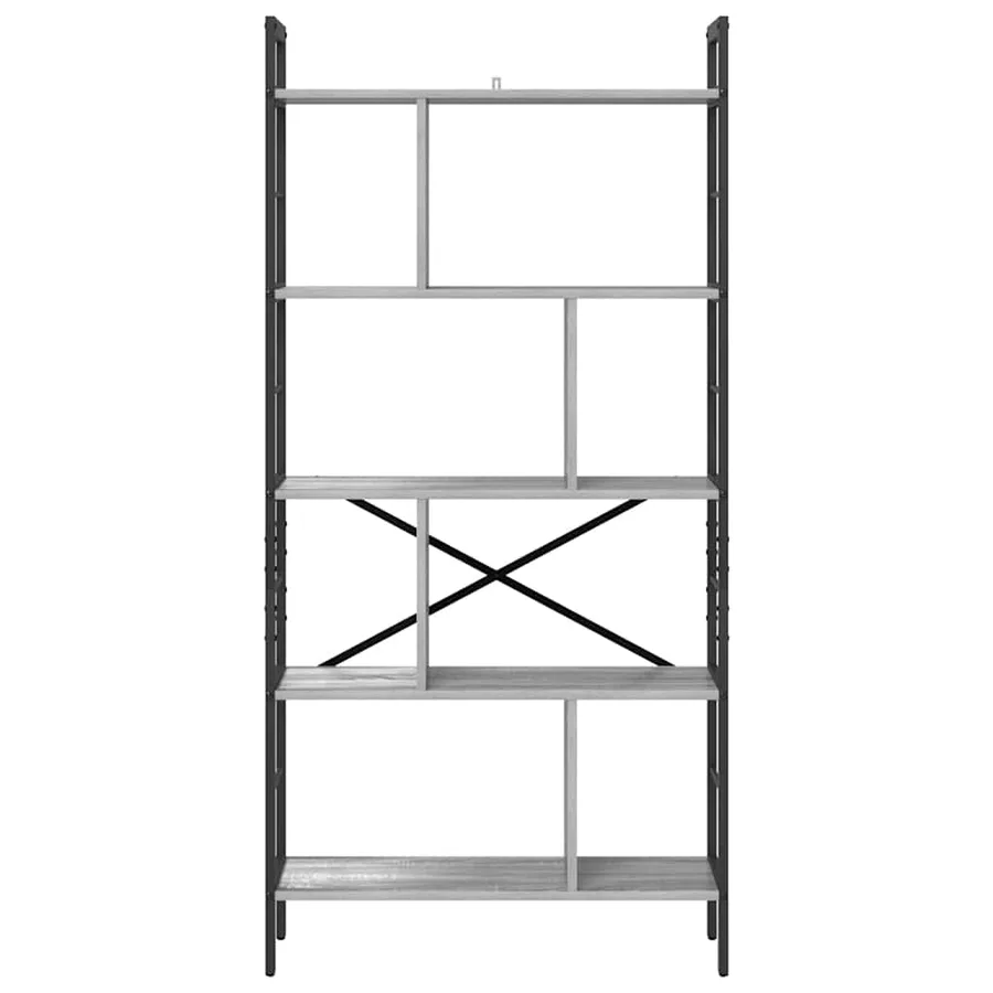Étagère Gris Sonoma 75 x 30 x 156 cm Bois d'ingénierie - 5
