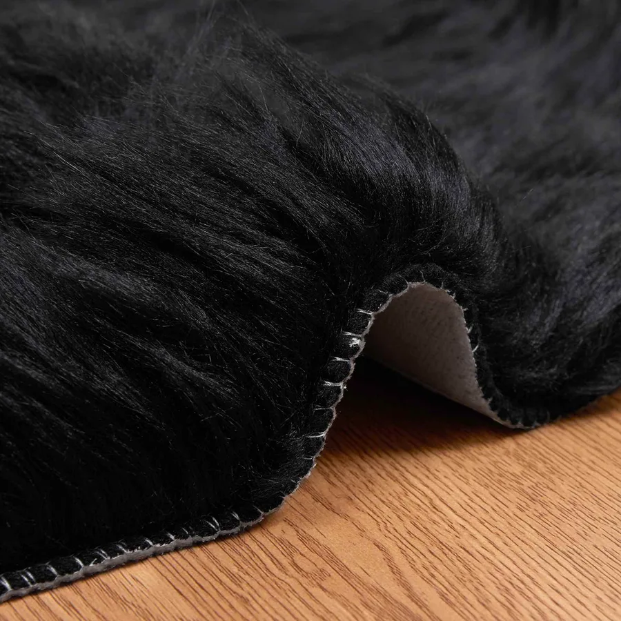 Tapis en fausse TAFALLA Noir 50 x 80 cm Polyester - 9