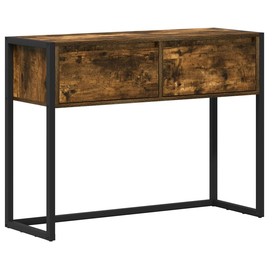 Table d'appoint Chêne Fumé 100 x 36 x 75 cm Bois d'ingénierie - 2