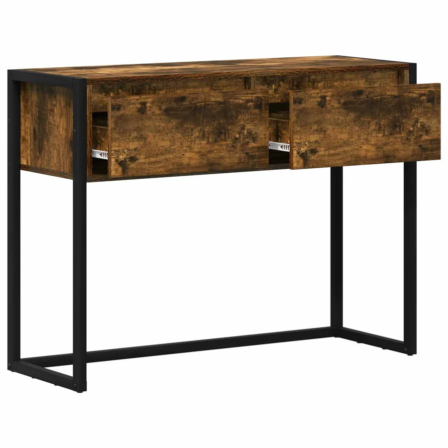 Table d'appoint Chêne Fumé 100 x 36 x 75 cm Bois d'ingénierie - 5