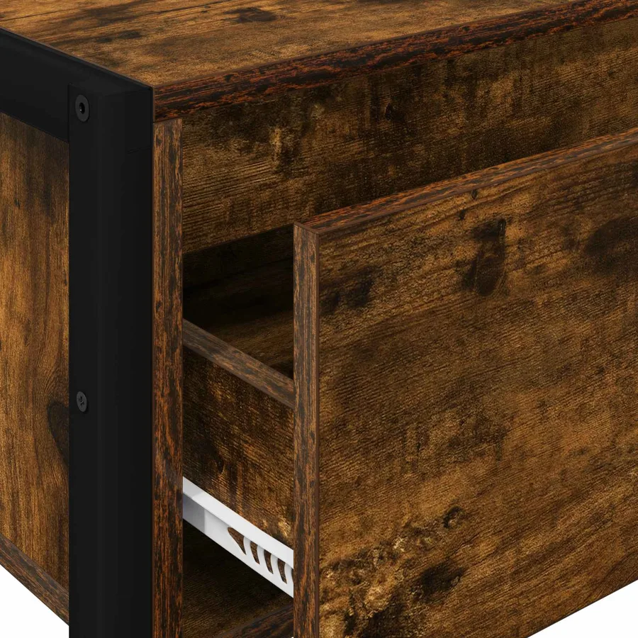 Table d'appoint Chêne Fumé 100 x 36 x 75 cm Bois d'ingénierie - 9