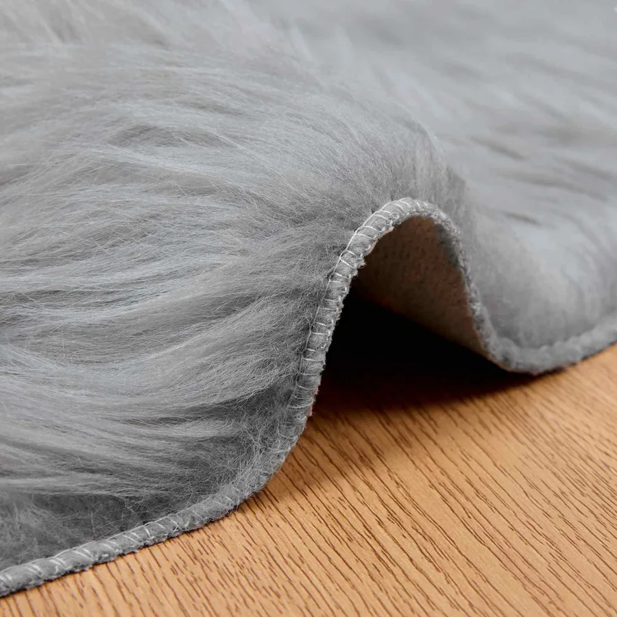 Tapis en fausse TAFALLA Gris Ø 160 cm Polyester - 5