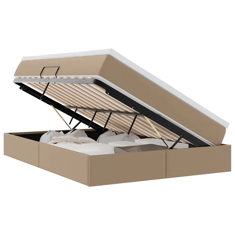 Lit avec rangement et matelas Cappuccino 140 x 200 cm - 2