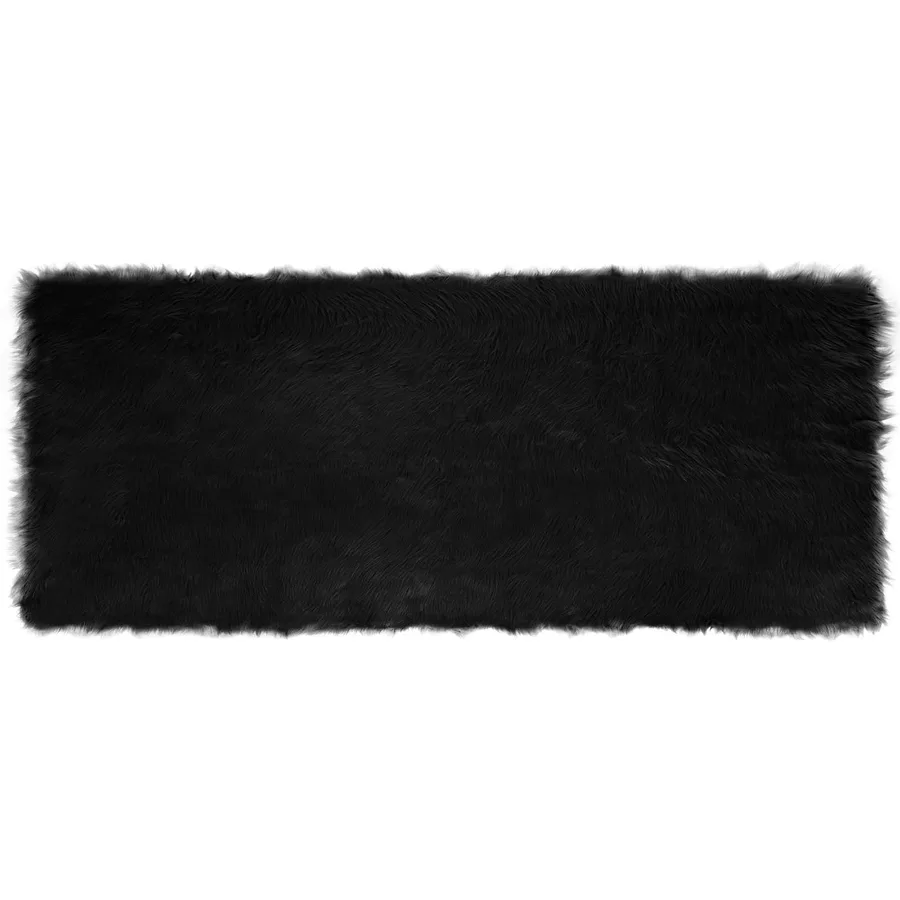Tapis en fausse TAFALLA Noir 80 x 200 cm Polyester - 2