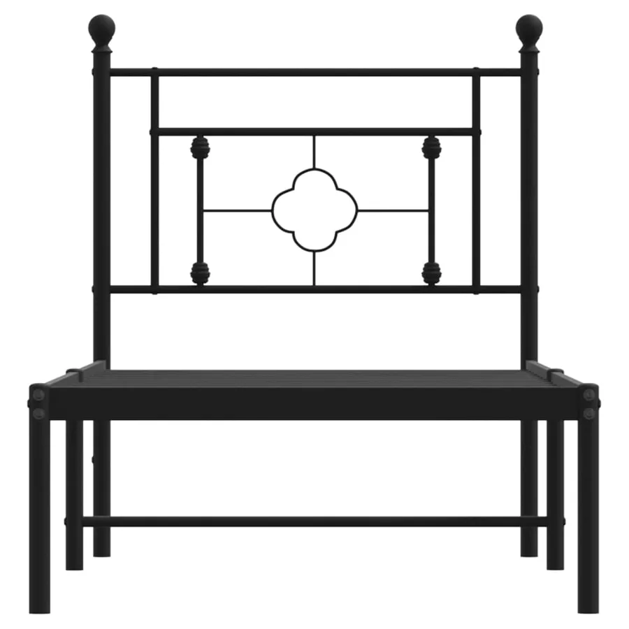 Cadre de lit métal sans matelas avec tête de lit noir 80x200 cm - 5