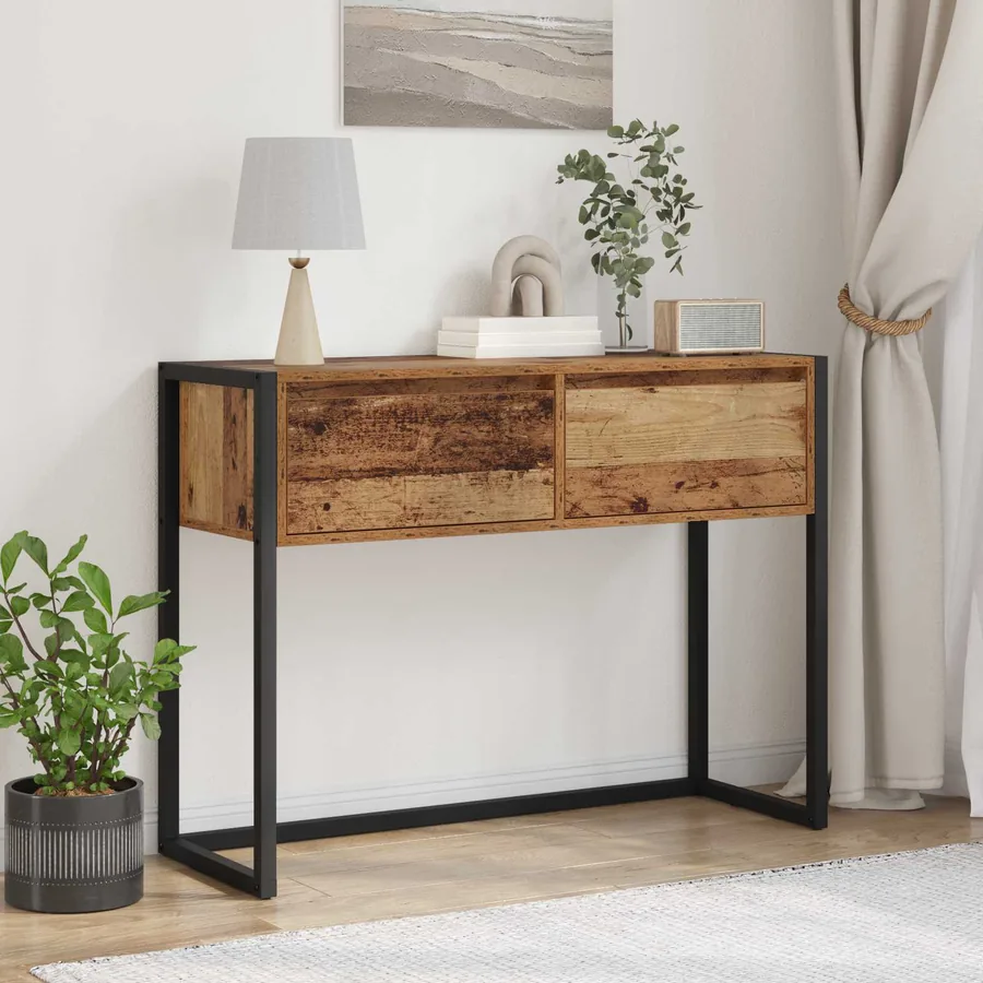 Table d'appoint Bois Ancien 100 x 36 x 75 cm Bois d'ingénierie
