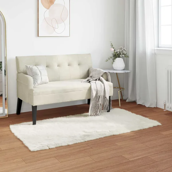 Tapis en fausse TAFALLA Blanc 60 x 110 cm Polyester
