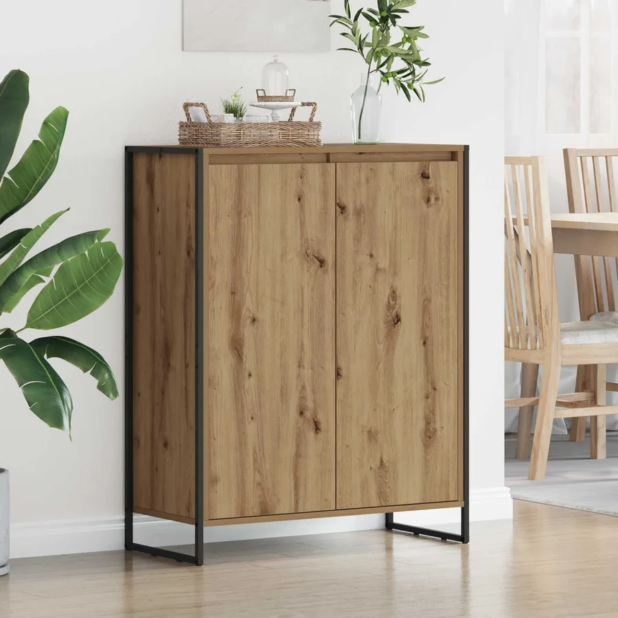 Cabinet à chaussures avec porte Chêne artisan 79 x 36 x 100 cm - 4