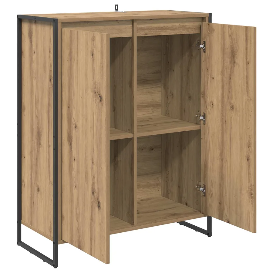 Cabinet à chaussures avec porte Chêne artisan 79 x 36 x 100 cm - 5