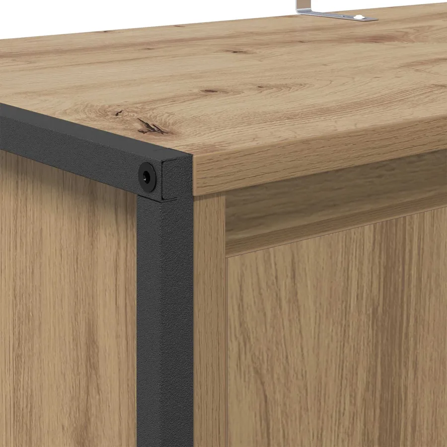 Cabinet à chaussures avec porte Chêne artisan 79 x 36 x 100 cm - 9