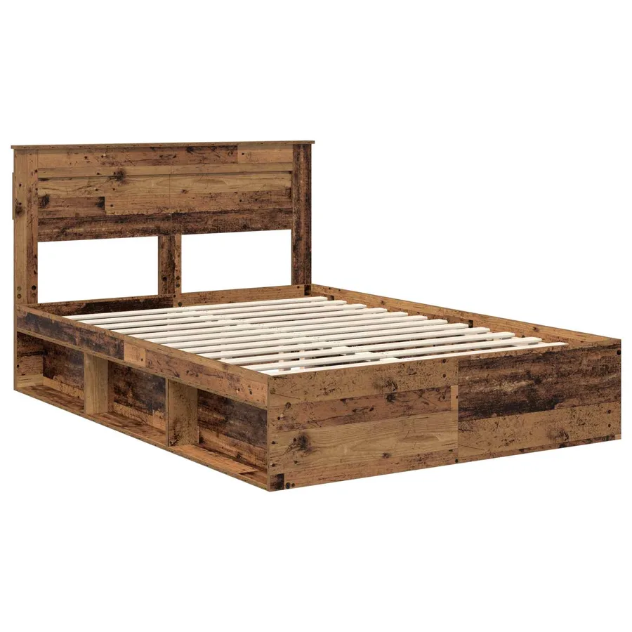 Cadre de lit Bois ancien 140 x 190 cm Bois de pin massif - 4
