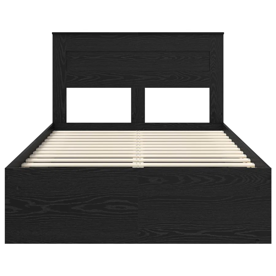 Cadre de lit avec stockage Noir 120 x 190 cm Bois de pin massif - 7