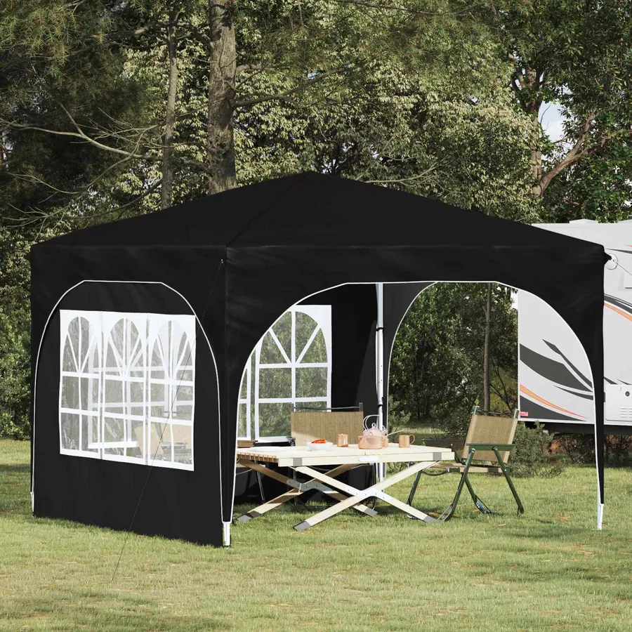 Tente de fête pop-up 290 x 290 x 245 cm Noir