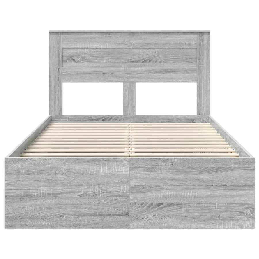 Cadre de lit Gris Sonoma 120 x 200 cm Bois de pin massif - 7