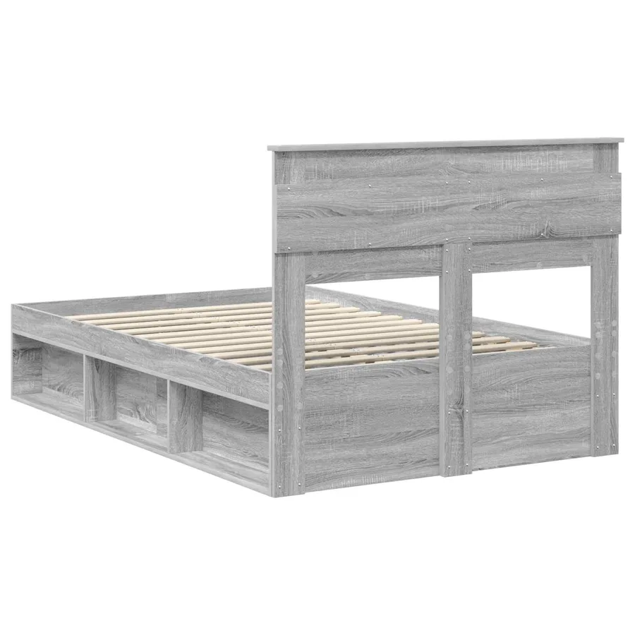 Cadre de lit Gris Sonoma 120 x 200 cm Bois de pin massif - 9