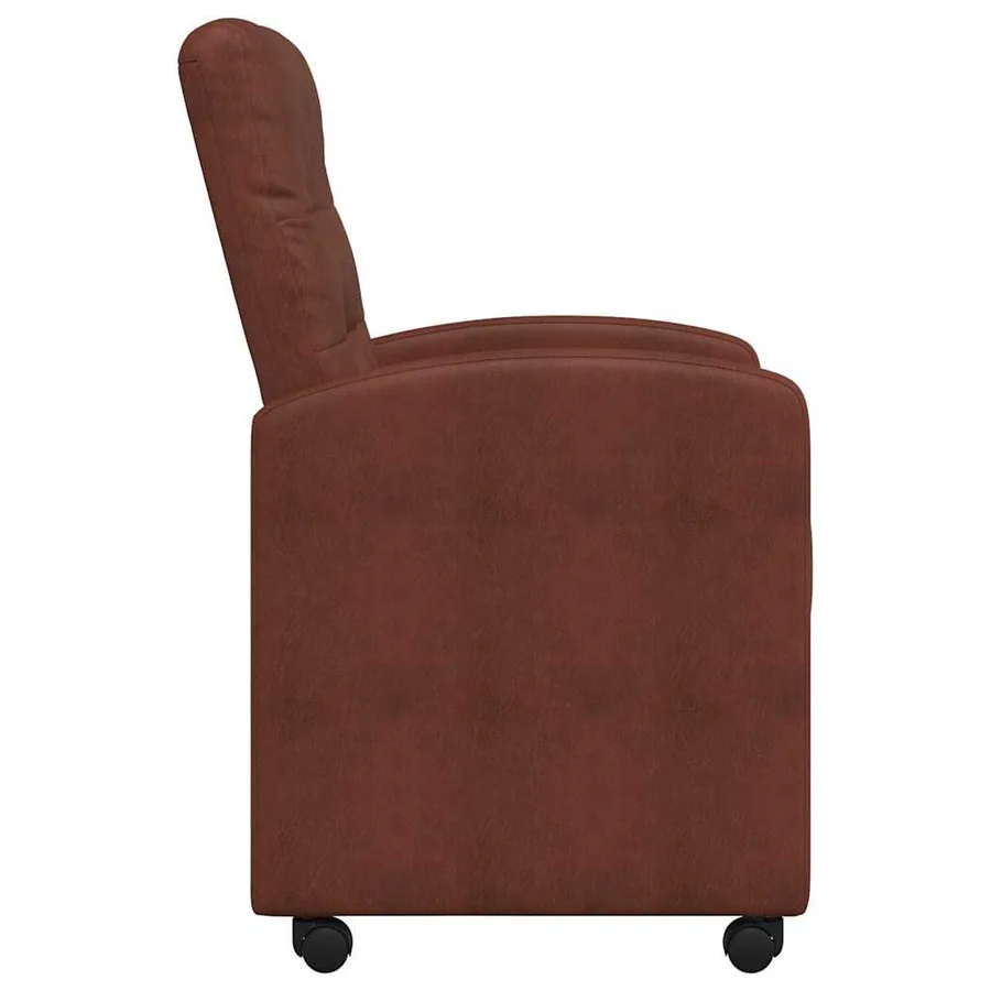 Chaises de Salle à Manger avec Roues 2 pcs Marron brillant - 5