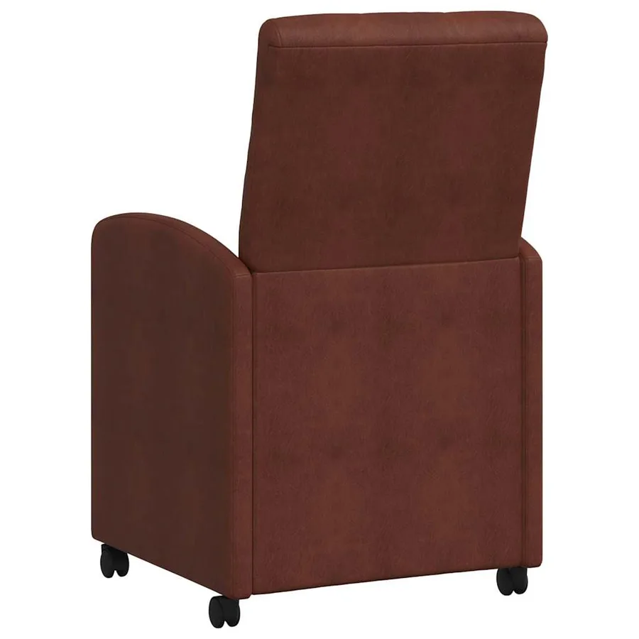 Chaises de Salle à Manger avec Roues 2 pcs Marron brillant - 6
