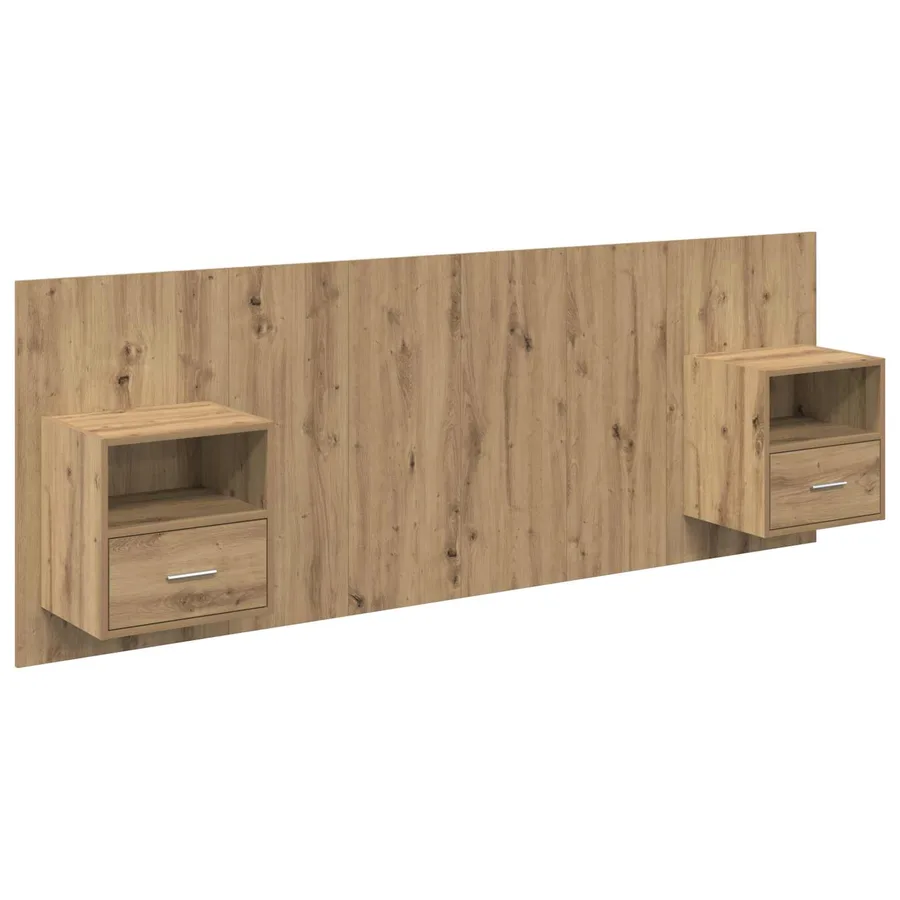 Tête de lit avec armoire 3 pcs Chêne artisanal - 2
