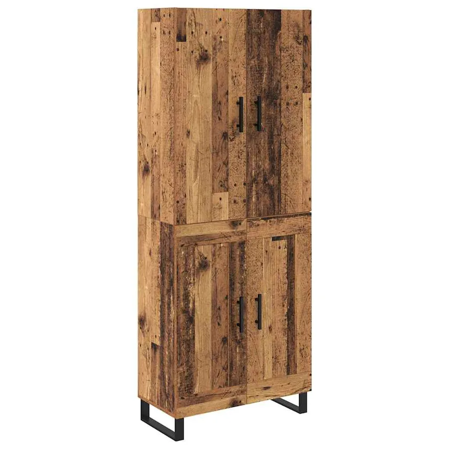 Haut Armoire 2 pcs Bois Ancien 69,5 x 34 x 180 cm - 2