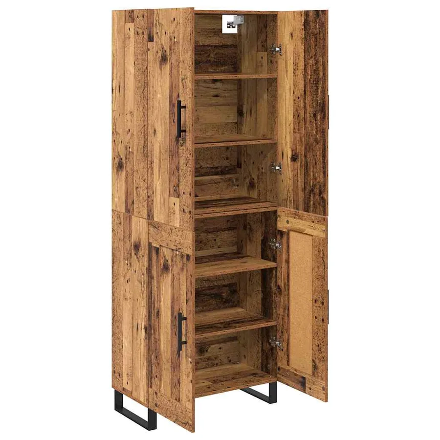 Haut Armoire 2 pcs Bois Ancien 69,5 x 34 x 180 cm - 5
