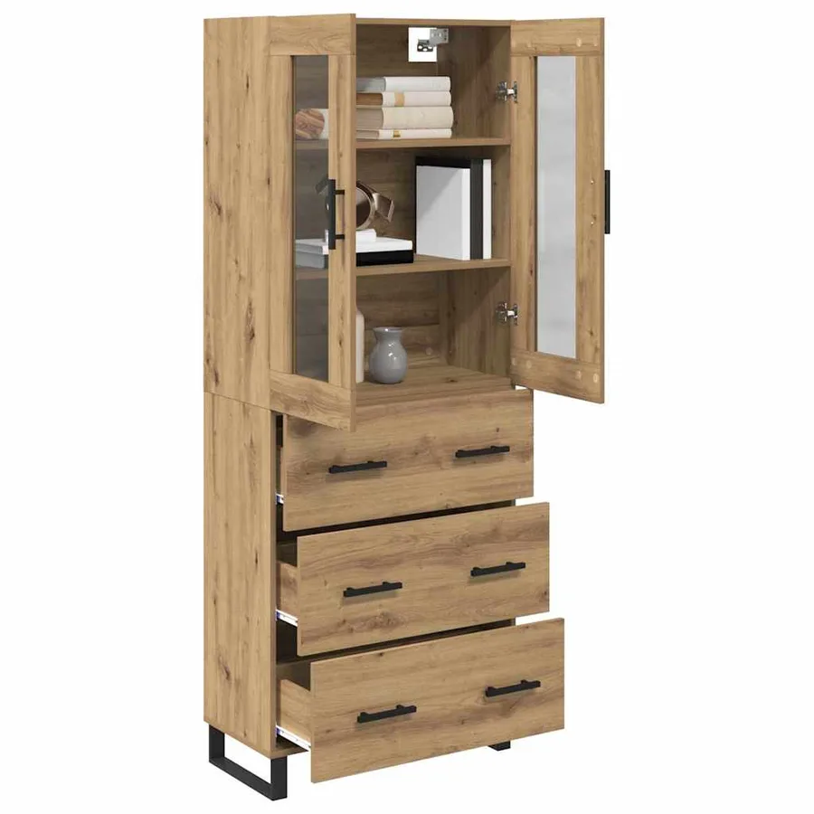 Haut Armoire 2 pcs Chêne artisanal 69,5 x 34 x 180 cm - 3
