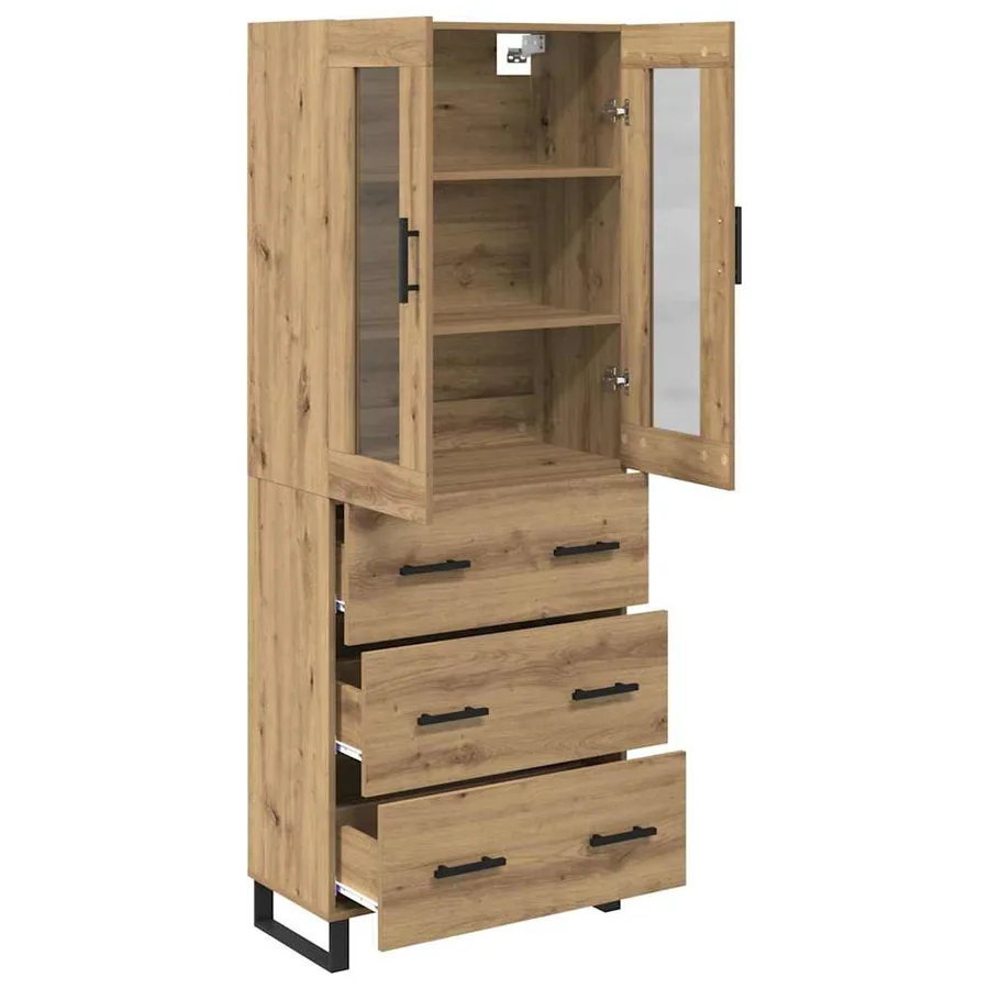 Haut Armoire 2 pcs Chêne artisanal 69,5 x 34 x 180 cm - 5