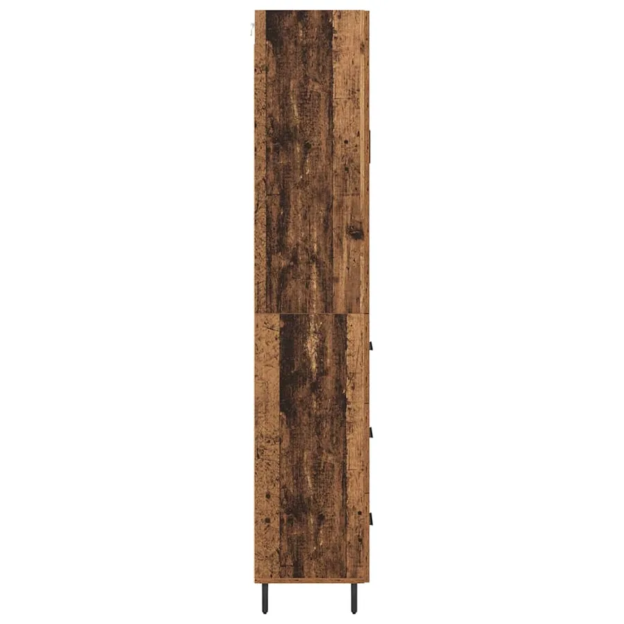 Haut Armoire avec tiroir 2 pcs Bois Ancien Bois d'ingénierie - 9