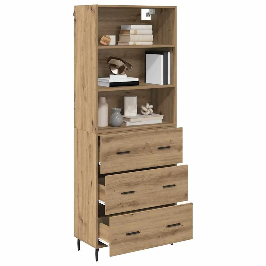 Haut Armoire 2 pcs Chêne artisanal 69,5 x 32,5 x 180 cm - 3
