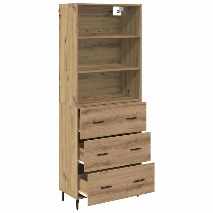 Haut Armoire 2 pcs Chêne artisanal 69,5 x 32,5 x 180 cm - 5