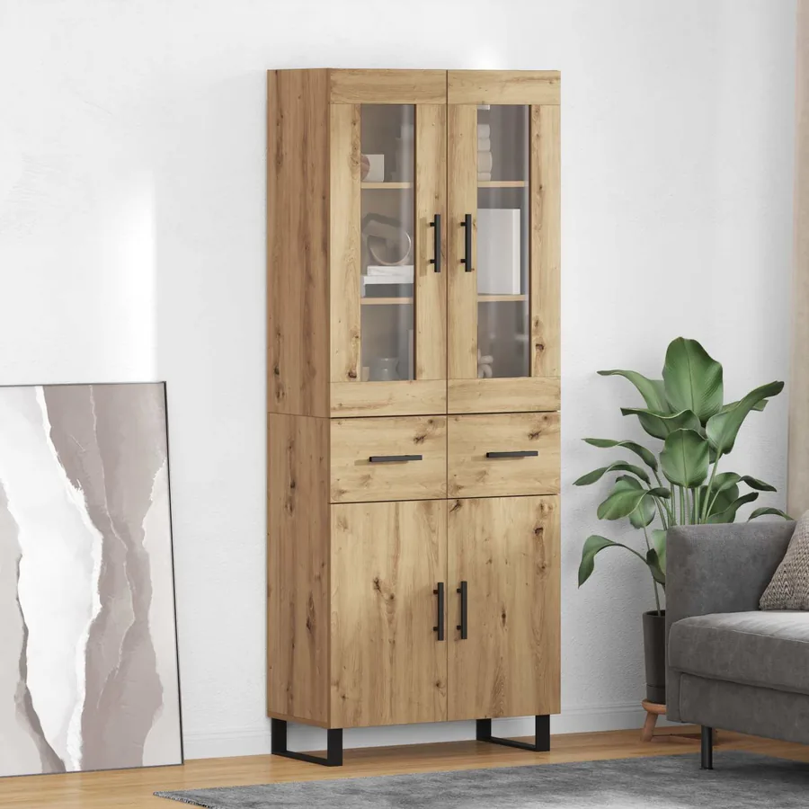 Haut Armoire 2 pcs Chêne artisanal 69,5 x 34 x 180 cm