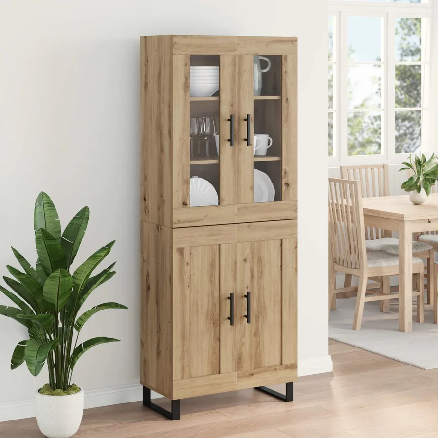 Haut Armoire 2 pcs Chêne artisanal 69,5 x 34 x 180 cm - 4