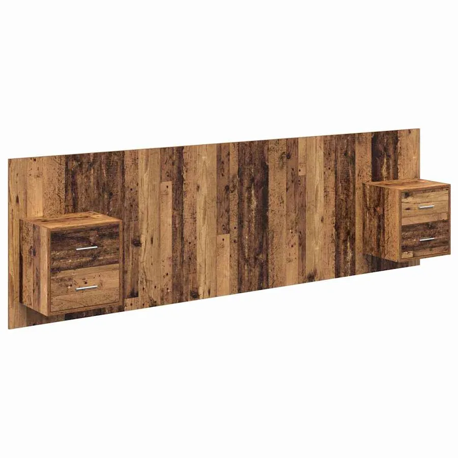 Tête de lit avec armoire 3 pcs Bois Ancien Bois d'ingénierie - 2