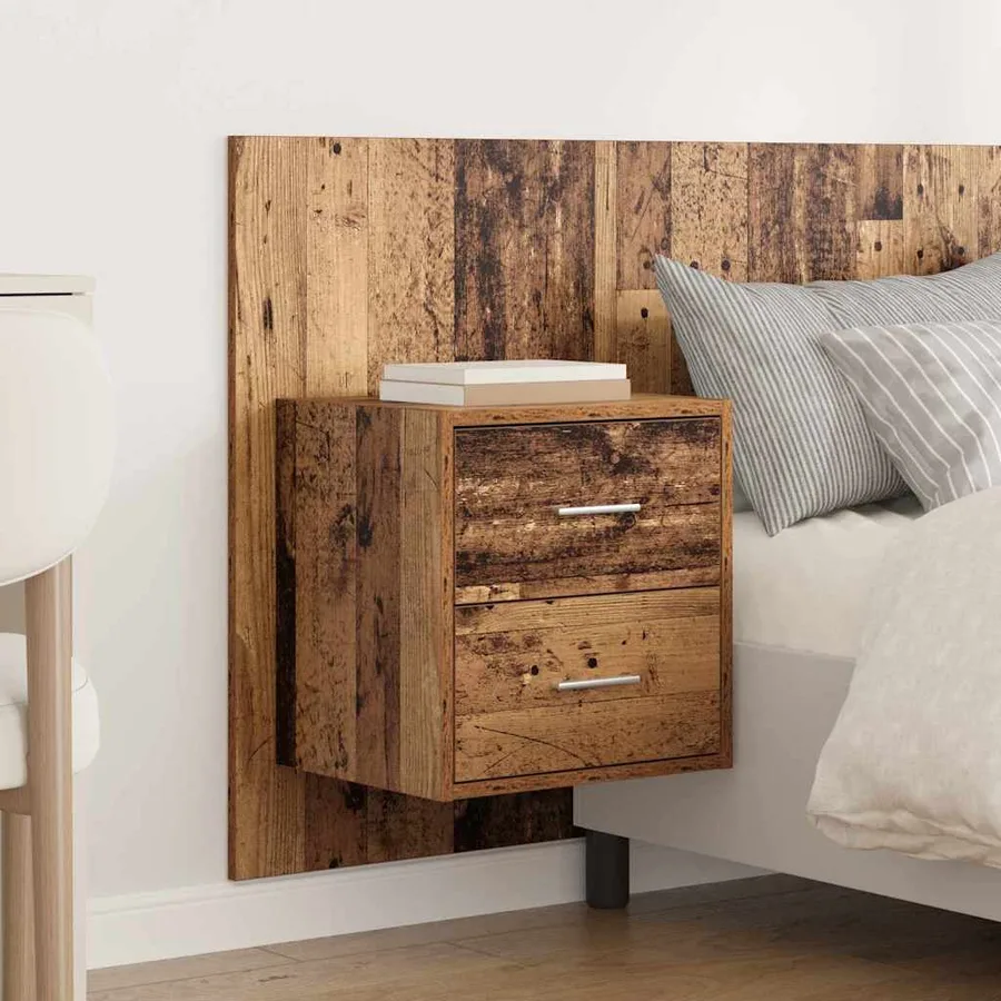Tête de lit avec armoire 3 pcs Bois Ancien Bois d'ingénierie - 4