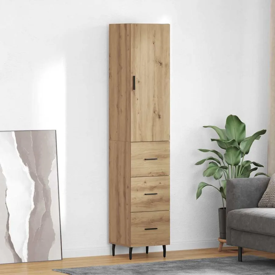 Haut Armoire Chêne artisanal 34,5 x 34 x 180 cm