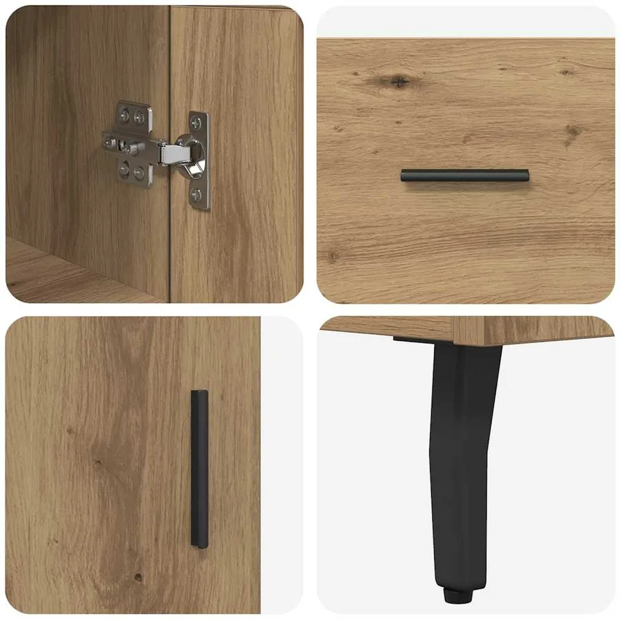 Haut Armoire Chêne artisanal 34,5 x 34 x 180 cm - 11