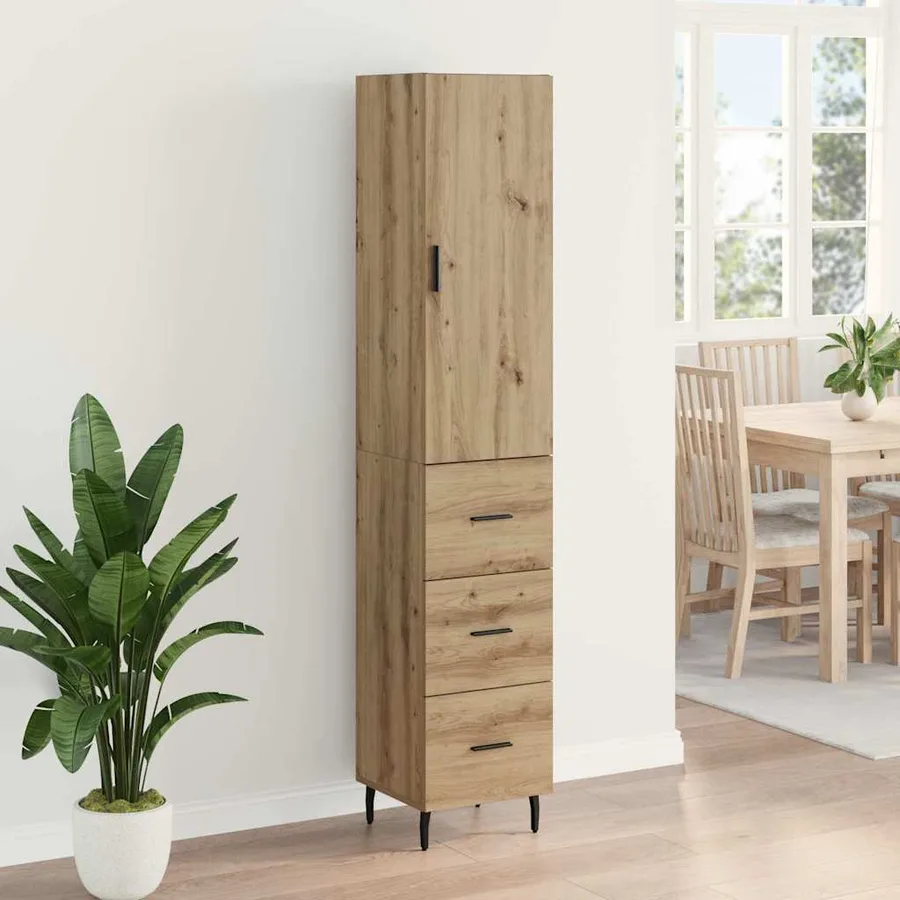 Haut Armoire Chêne artisanal 34,5 x 34 x 180 cm - 4
