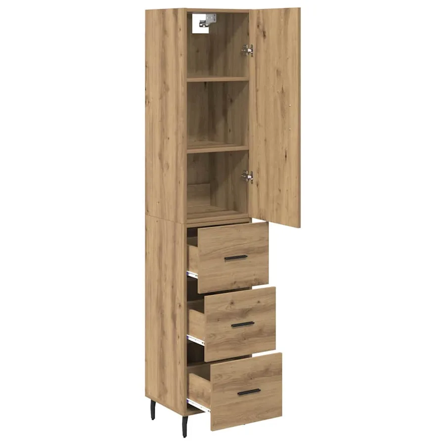 Haut Armoire Chêne artisanal 34,5 x 34 x 180 cm - 5