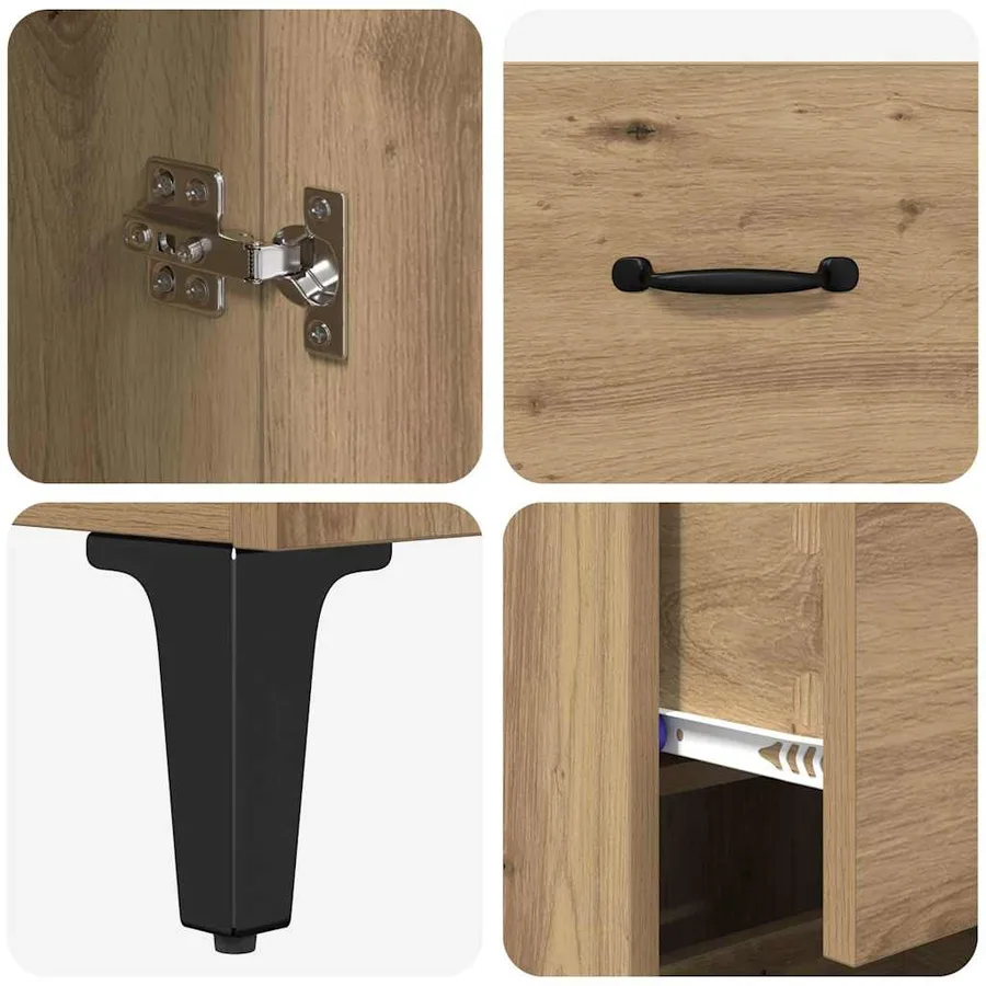 Haut Armoire Chêne artisanal 69,5 x 34 x 180 cm - 9