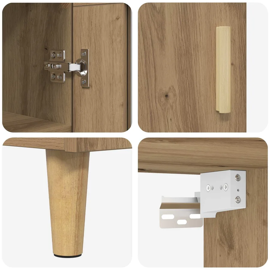 Haut Armoire Chêne artisanal 69,5 x 34 x 180 cm - 11