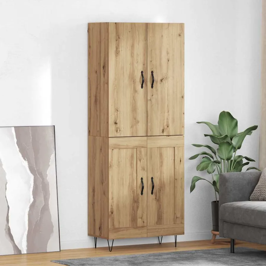 Haut Armoire 2 pcs Chêne artisanal 69,5 x 34 x 180 cm